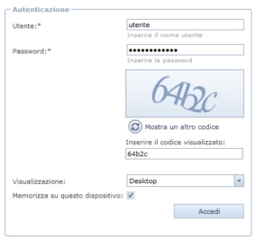 Maschera accesso Gimi WEB
